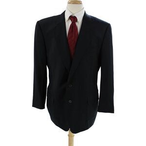 Ermenegildo Zegna Mens Dark Blue Classic Polyester Suit Jacket Size 40